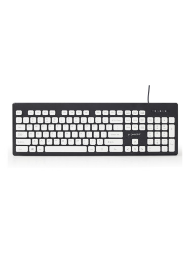 Клавиатура Gembird KB-CH-01, жична, супер тиха, черна, USB