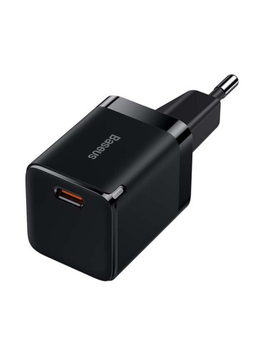 Зарядно устройство Baseus GaN 3 Fast Charger 1C (CCGN010101), от контакт към USB-C(ж), 30W, черно