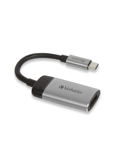 Кабел Verbatim 49143, от USB-C(м) към HDMI(ж), 0.1m, сив