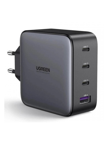Зарядно устройство Ugreen CD226, от контакт към 1x USB-A(ж)/3x USB-C(ж) 100W, сиво
