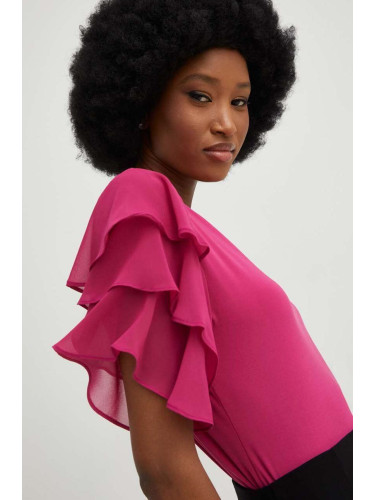 Блуза Answear Lab x limited collection SISTERHOOD в розово с изчистен дизайн