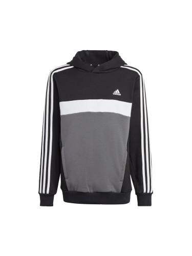 ADIDAS PERFORMANCE Спортен блузон 'Tiberio 3-Stripes Colorblock Fleece'  сиво / черно / бяло