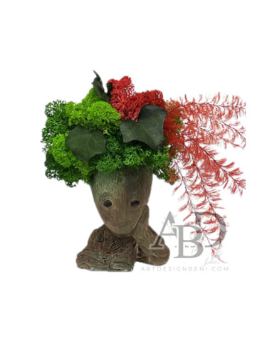 Човече Груд със скандинавски мъх, папрат и бръшлян, ръчна изработка