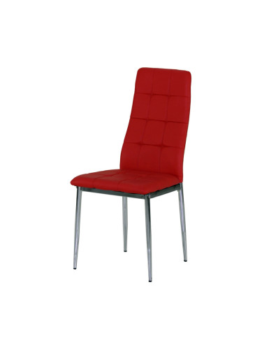 Трапезен стол - еко кожа, червена
