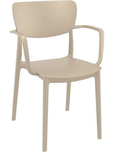 Пластмасов градински стол 45/53/82см- полипропилен с фибро стъкло, бежов