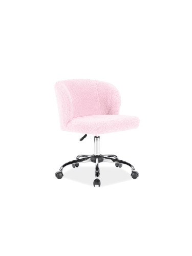 Въртящо се кресло - розово агнешко