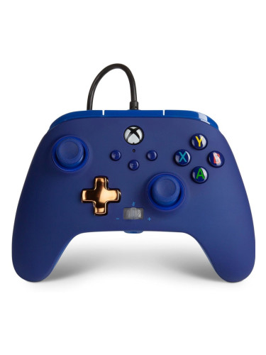 Геймпад PowerA Enhanced Midnight Blue за Xbox One/Series X/S/PC, жичен, син