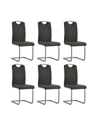 Sonata Трапезни столове, 6 бр, изкуствена кожа, 43x55x100 см, сиви