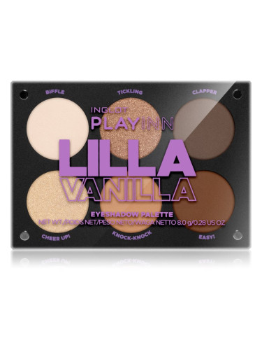 Inglot PlayInn Eyeshadow Palette палитра сенки за очи цвят Lilla Vanilla 8 гр.