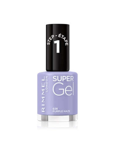 Rimmel Super Gel гел лак за нокти без използване на UV/LED лампа цвят 028 Purple Haze 12 мл.