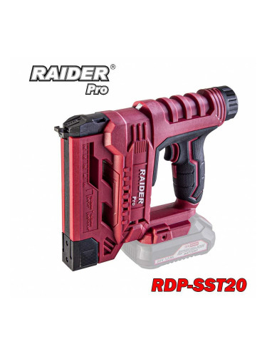 Такер акумулаторен, комбиниран, RAIDER RDP-SST20 Solo, 20V, 15-25 мм скоби, 15-32 мм пирони, R20 System