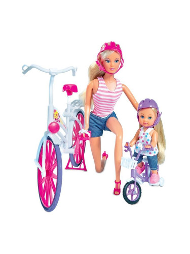 Simba Steffi Love - Кукли Стефи и Еви разходка с велосипеди