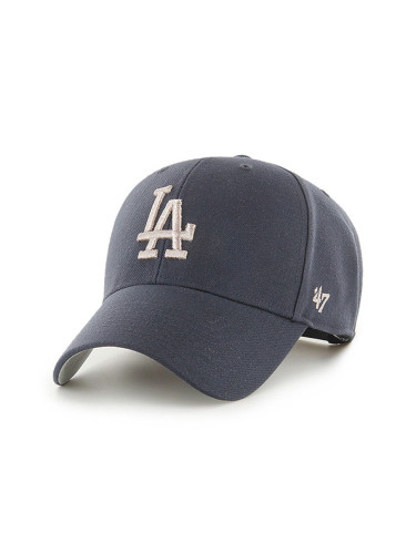 Шапка 47brand MLB Los Angeles Dodgers в тъмносиньо с апликация