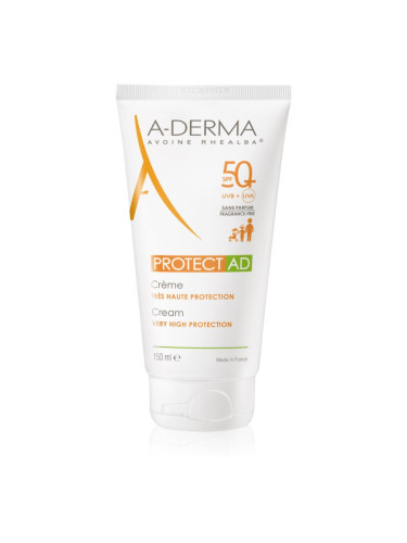 A-Derma Protect AD защитен слънцезащитен крем за атопична кожа на лицето  SPF 50+ 150 мл.