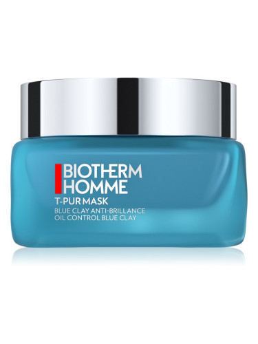 Biotherm Homme T - Pur Blue Face Clay почистваща маска за хидратиране на кожата и минимизиране на порите 50 мл.