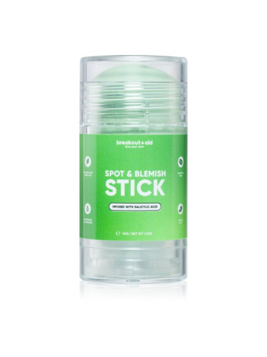 breakout + aid Spot & Blemish Stick каолинова маска за лице за проблемна кожа 40 гр.