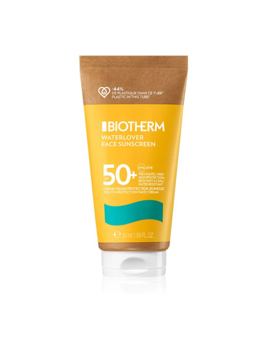 Biotherm Waterlover Face Sunscreen SPF 50+ защитен крем за лице против стареене за нетолерантна кожа SPF 50+ 50 мл.