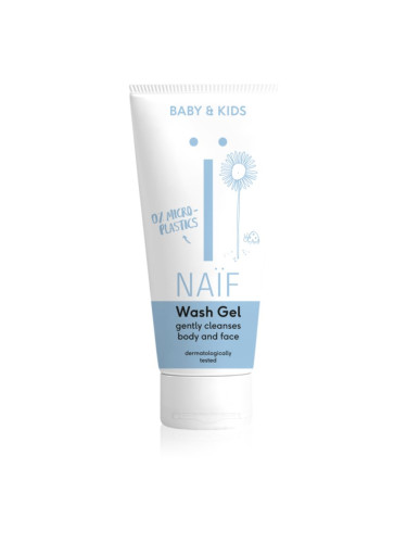 Naif Baby & Kids Wash Gel почистващ и миещ гел за деца и бебета за тяло и лице 100 мл.