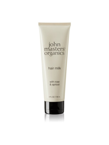 John Masters Organics Rose & Apricot Hair Milk мляко без отмиване за сухи краища на косата 118 мл.