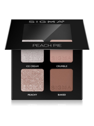 Sigma Beauty Quad палитра сенки за очи цвят Peach Pie 4 гр.