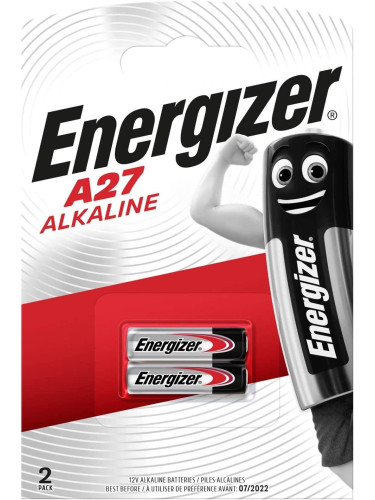 Алкална батерия ENERGIZER 12 V 2 бр. в опаковка за аларми А27 LR27 /це