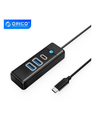 Orico хъб HUB USB3.1 3 port - 2 x USB3.0, 1 x Type C, Black - PWC2U-C3