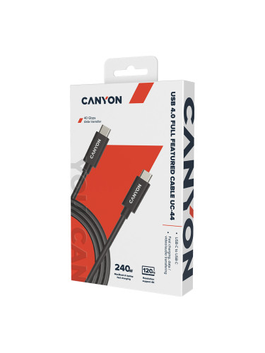 CANYON UC-44, cable, U4-CC-5A1M-E, USB4 TYPE-C to TYPE-C cable assembl