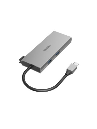 6-портов хъб USB-C HAMA Multiport, 2 x USB-A, USB-C, HDMI, SD, microSD