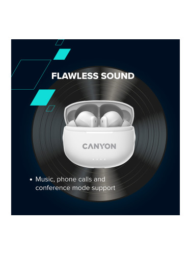 CANYON TWS-8, Bluetooth headset, with microphone, with ENC, BT V5.3 JL
