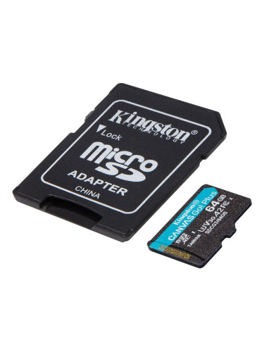 KINGSTON 64GB microSDXC Canvas Go Plus 170R A2 U3 V30 Card ADP