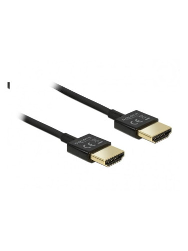 Кабел Delock HDMI-A мъжко - HDMI-A мъжко, Ethernet, 4K, 0.5 м, Черен