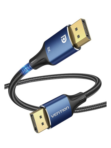 Vention кабел Display Port 1.4 DP M / M 8K 1.5m - Cotton Braided, Blue