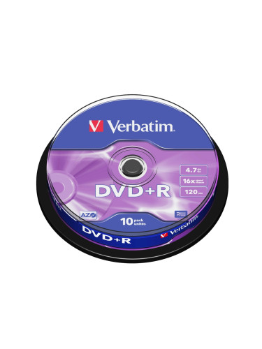 Медия Verbatim DVD+R AZO 4.7GB 16X MATT SILVER SURFACE (10 PACK)