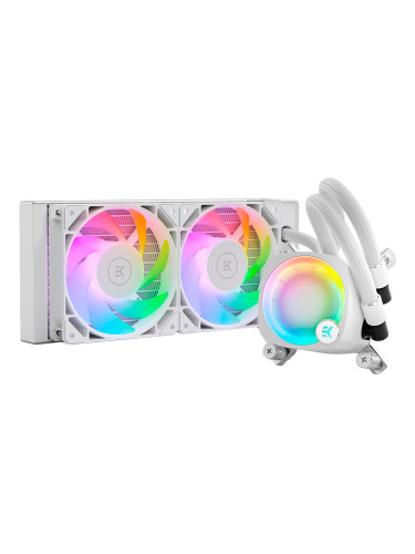 EK-Nucleus AIO CR240 Lux D-RGB - White, 2x EK-FPT FAN 120 D-RGB PWM fa