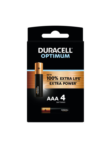 Алкална батерия DURACELL OPTIMUM MX2400 LR03 AAA /4 бр. в блистер/ 1.