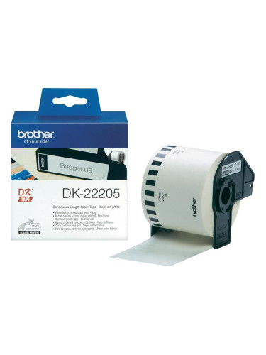 Консуматив Brother DK-22205 Roll White Continuous Length Paper Tape 62