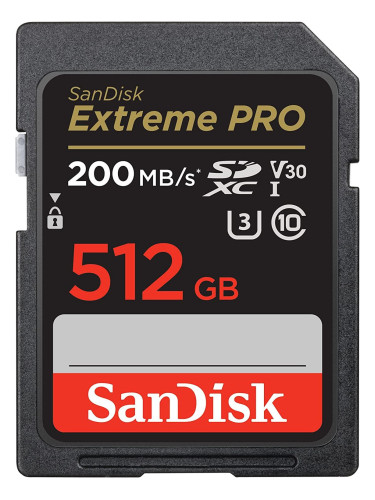 Карта памет SANDISK Extreme PRO SDHC, 512GB, UHS-1, Class 10, U3, 140 