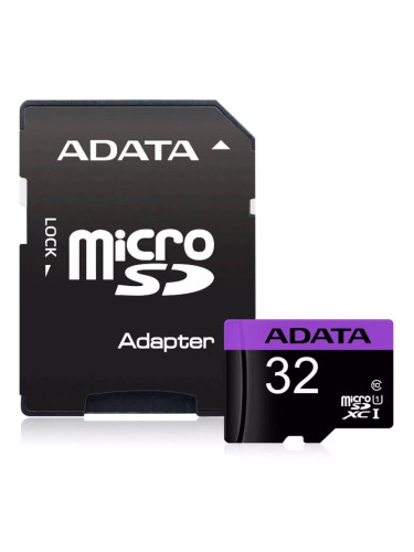 Памет ADATA 32GB MicroSDHC UHS-I CLASS 10 (with adapter)