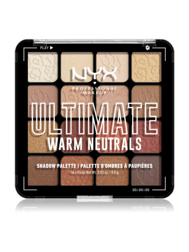 NYX Professional Makeup Ultimate Shadow Palette сенки за очи цвят Warm Neutrals 16x0,8 гр.