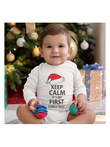 Бебешко боди - KEEP CALM It`s my First Christmas