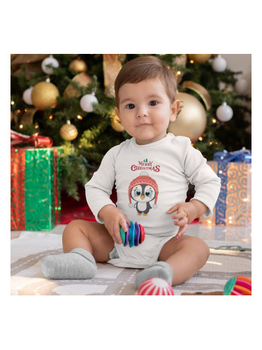 Бебешко боди - Коледно пингвинче
