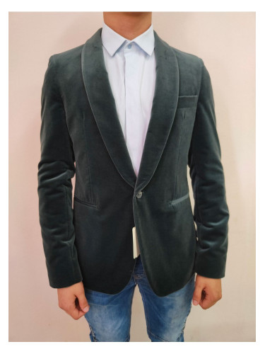 Мъжко сако в цвят тъмнозелено кадифе Van Gils