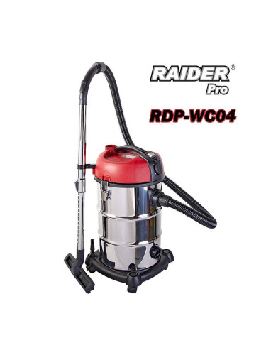 Прахосмукачка за сухо и мокро почистване RAIDER RDP-WC04, 1300W, 30 литра, Inox, 16 kPa