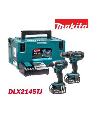 Акумулаторни инструменти Makita DLX2145TJ (Ударен винтоверт DHP458 + Ударен/Impact винтоверт DTD152), 18V, LXT, 2x5Ah