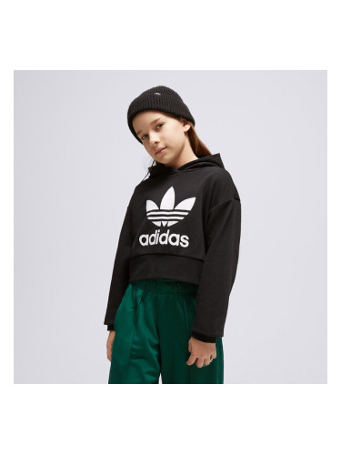 Adidas Суитчър С Качулка Cropped Girl детски Дрехи Суичъри IJ9719 Черен