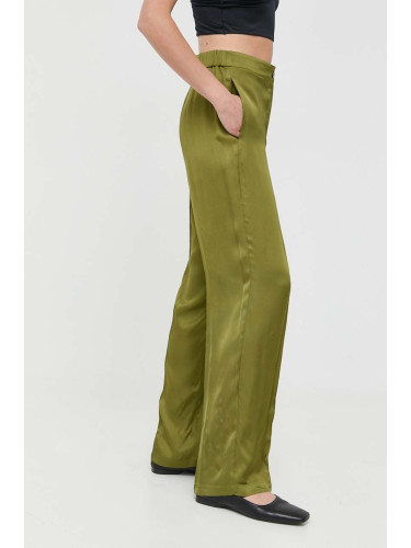 Панталон MAX&Co. в зелено с широка каройка, с висока талия