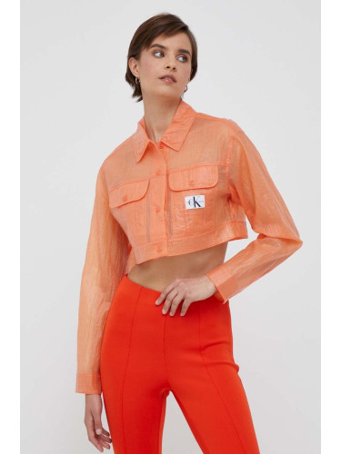 Яке Calvin Klein Jeans в оранжево преходен модел