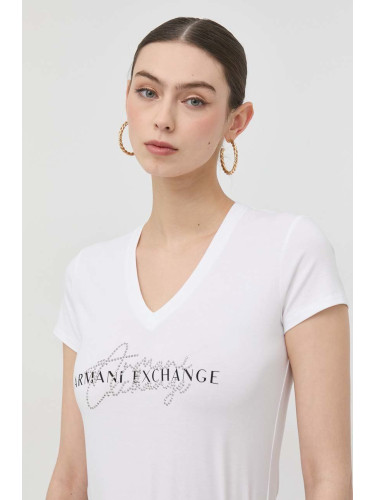 Тениска Armani Exchange в бяло