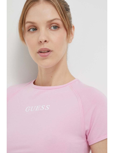 Тениска Guess ALINE в розово V3RP16 KABR0