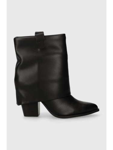 Боти Steve Madden Lark в черно с дебел ток SM11002673